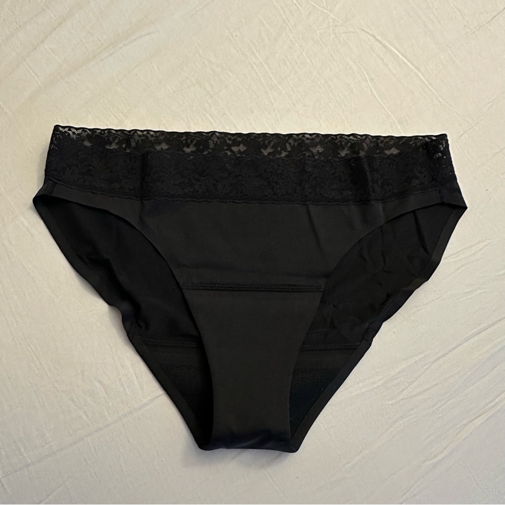Proof Leak Proof Black Lace Detail Top Brief